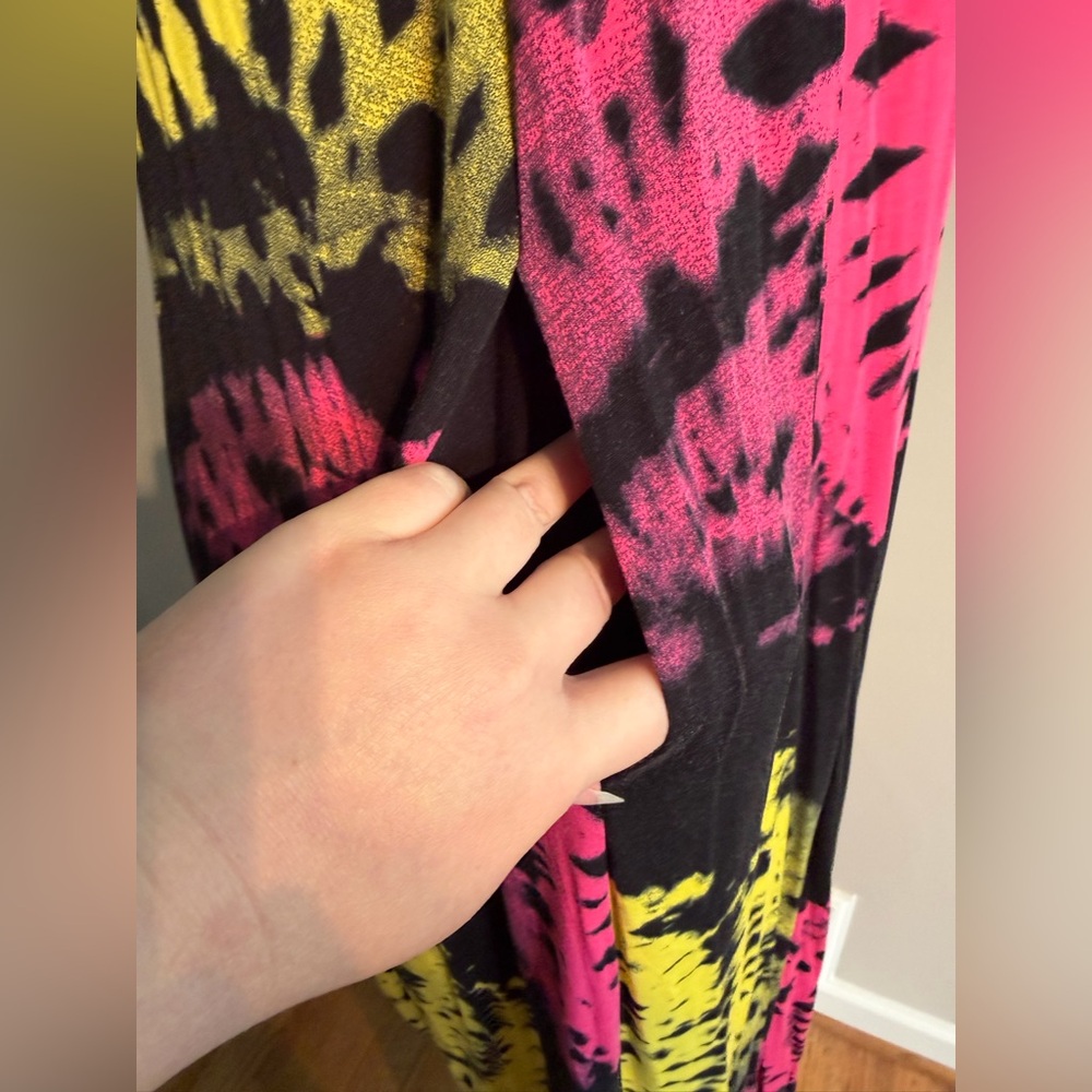 Torrid Black Pink/Yellow Tie Dye Super Soft Culotte Romper - Size 3 (22-24, 3X) - Picture 8 of 13